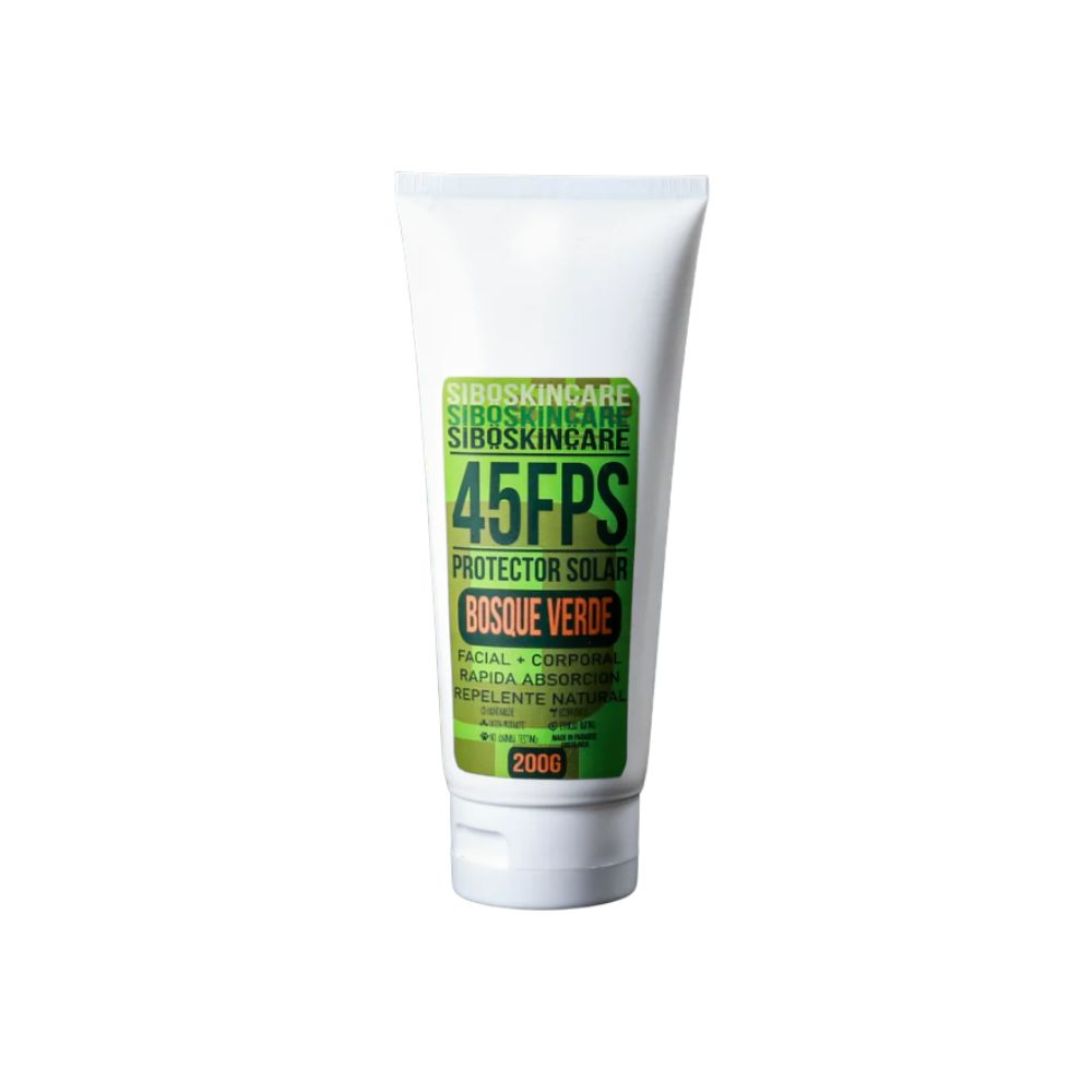 SIBO 45 FPS Facial and Body Sunscreen + Repellent Bosque Verde 200G