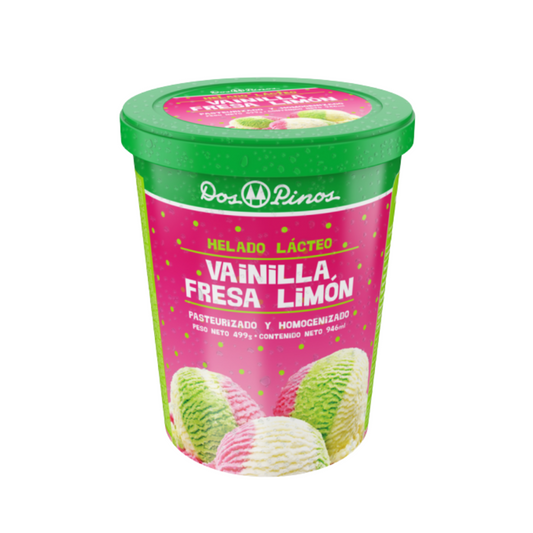 Helado Vainilla, Fresa, Limón 1/4 Galón